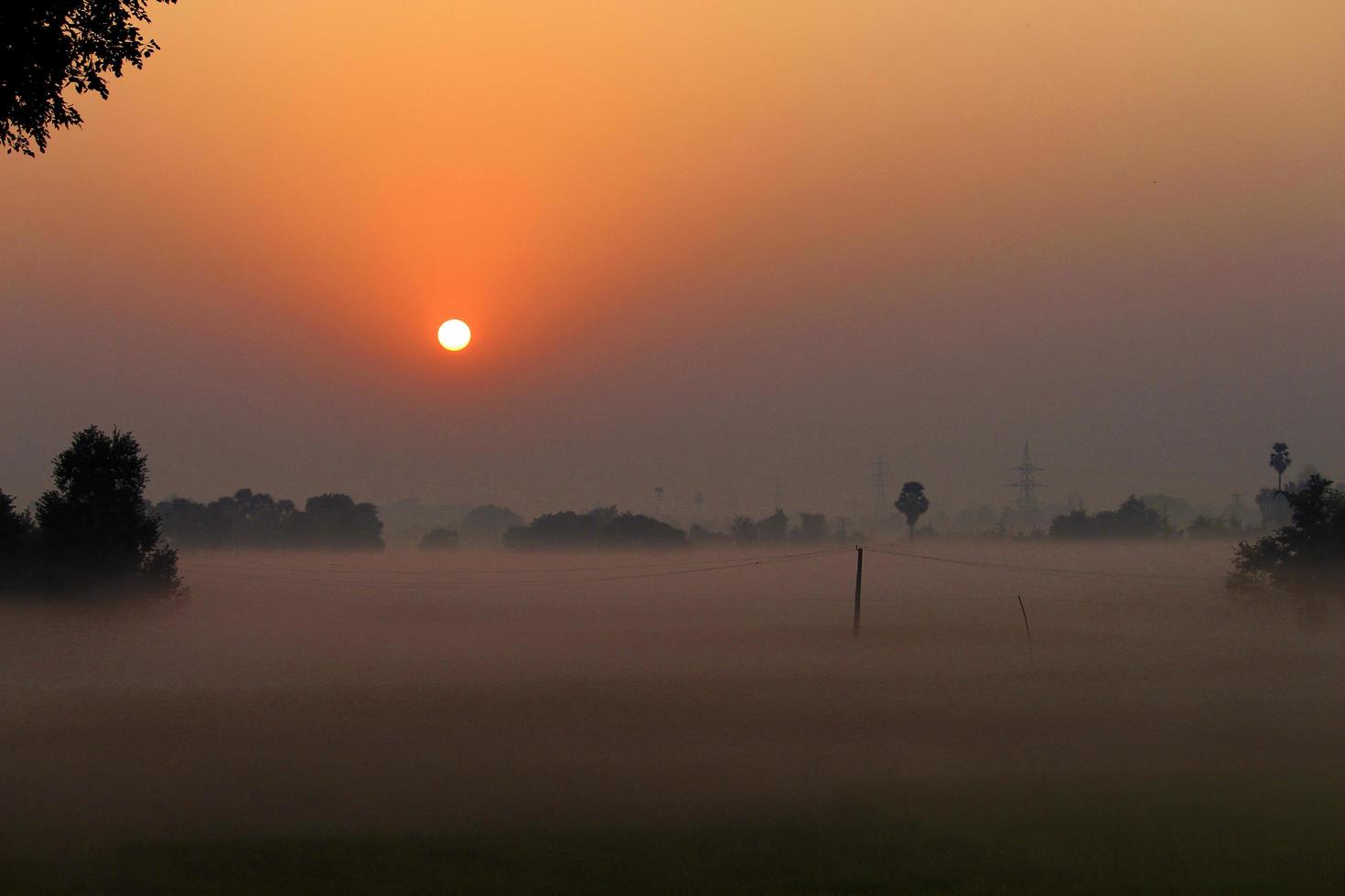 Sunrise in an Indian village photo