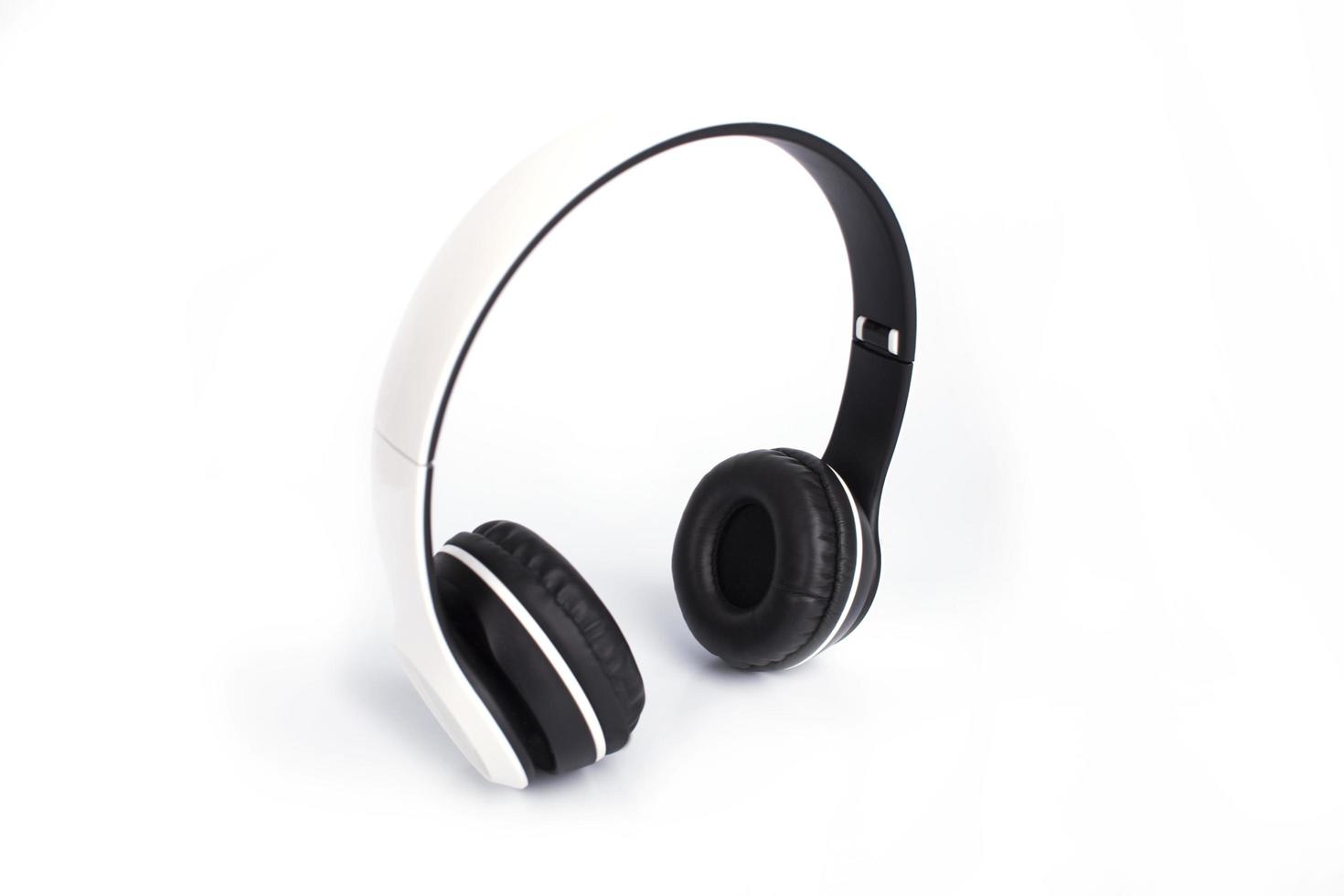 White wireless headphones on white background photo