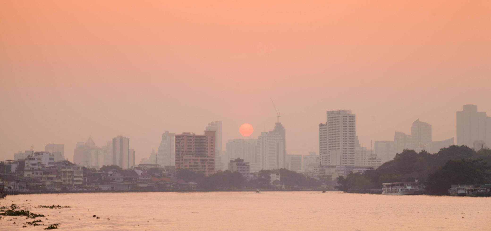 Bangkok city at sunrise photo