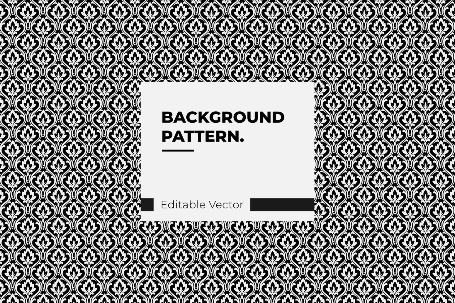 Floral damask black and white pattern vector