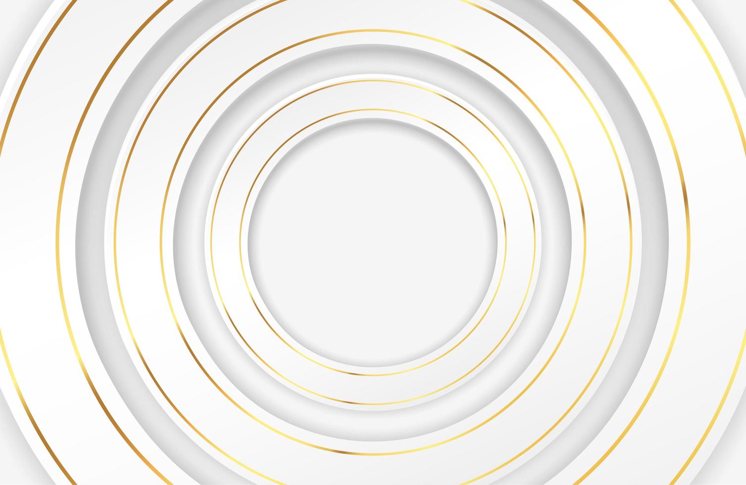 Luxury white circles with gold borders vector