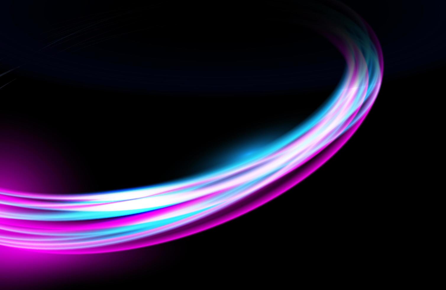 Round colorful light trails with motion blur effect vector
