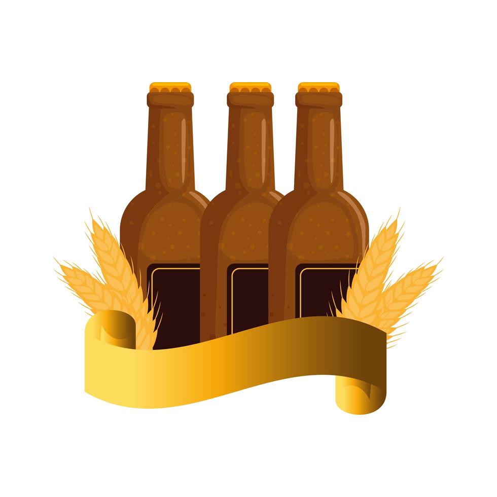 Isolated beer bottles vector design