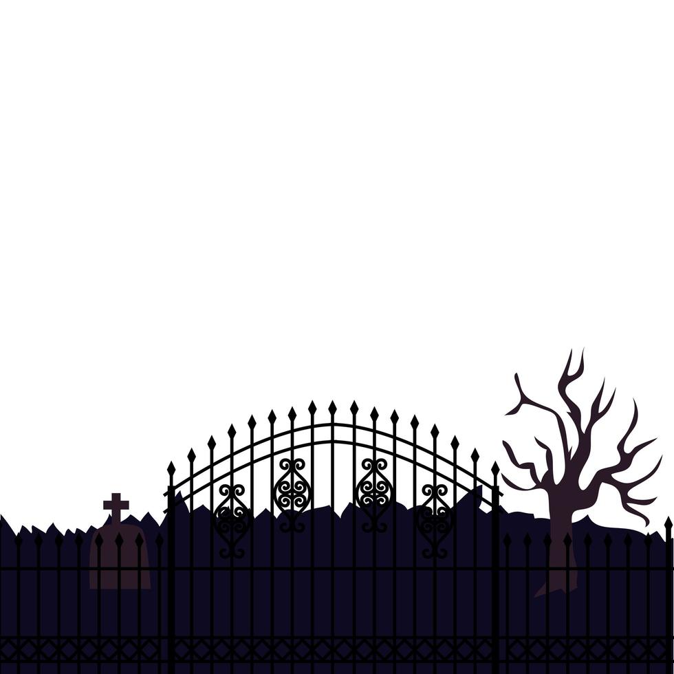 fence iron cemetery isolated icon vector