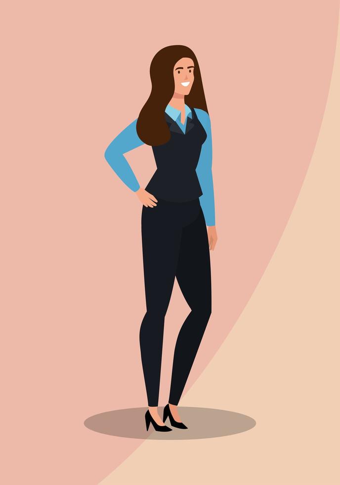 business woman elegant avatar character vector