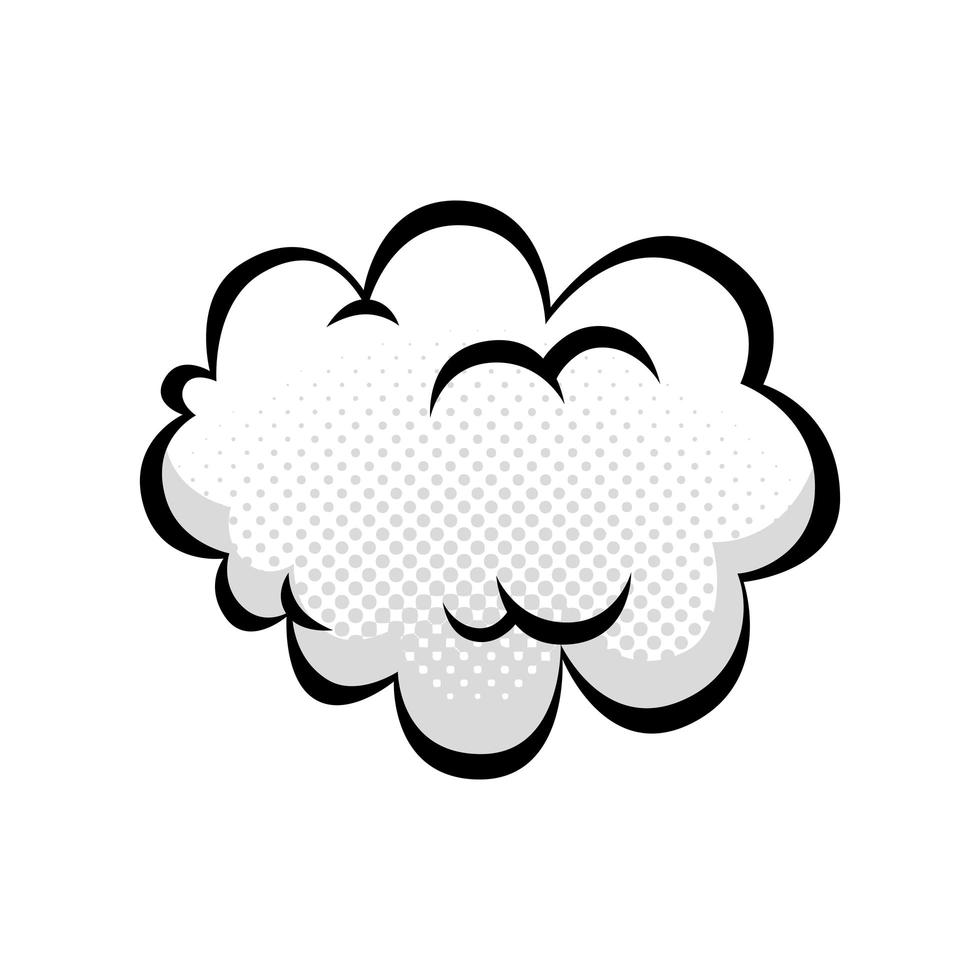 icono de estilo de arte pop en la nube vector