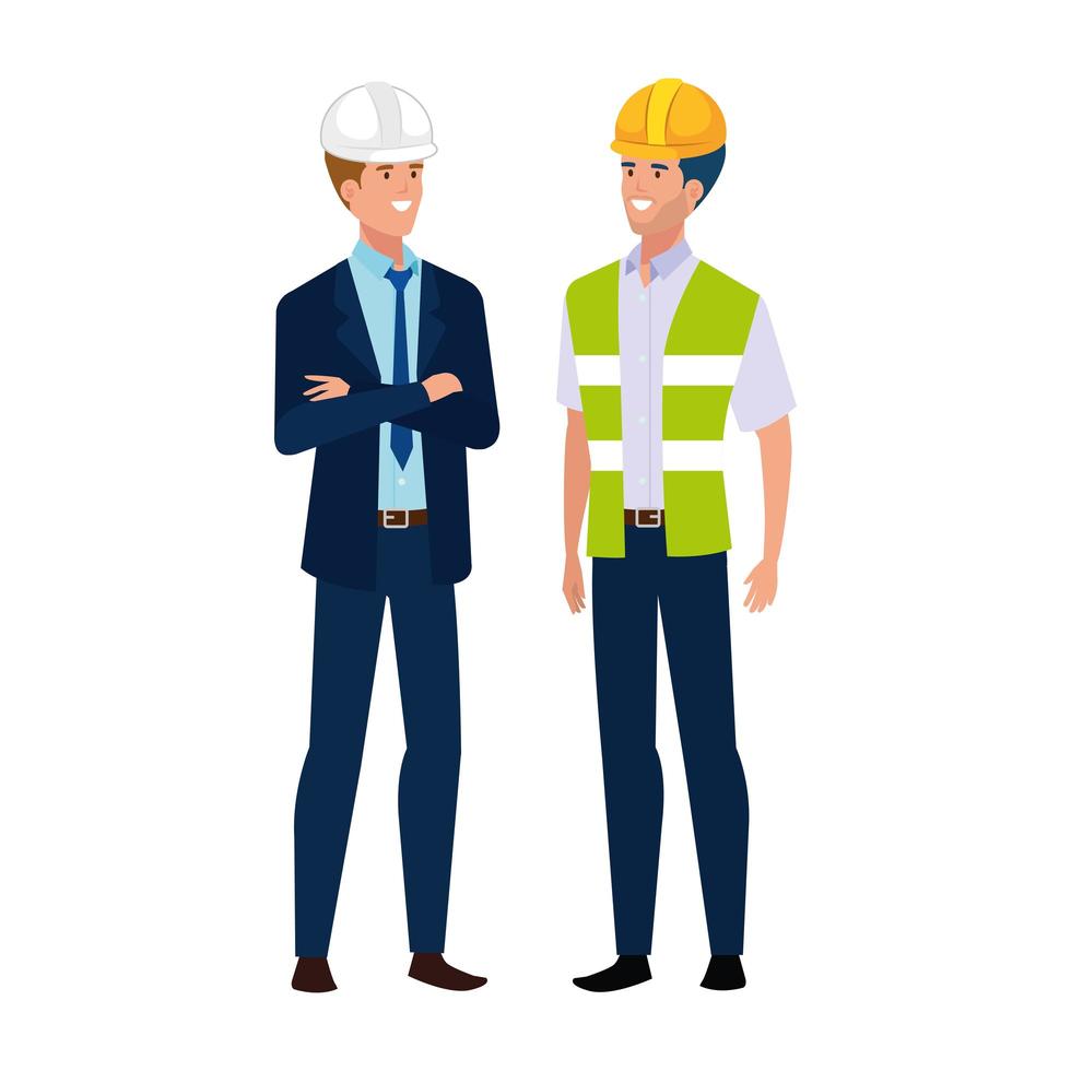 Builder and architect man vector design