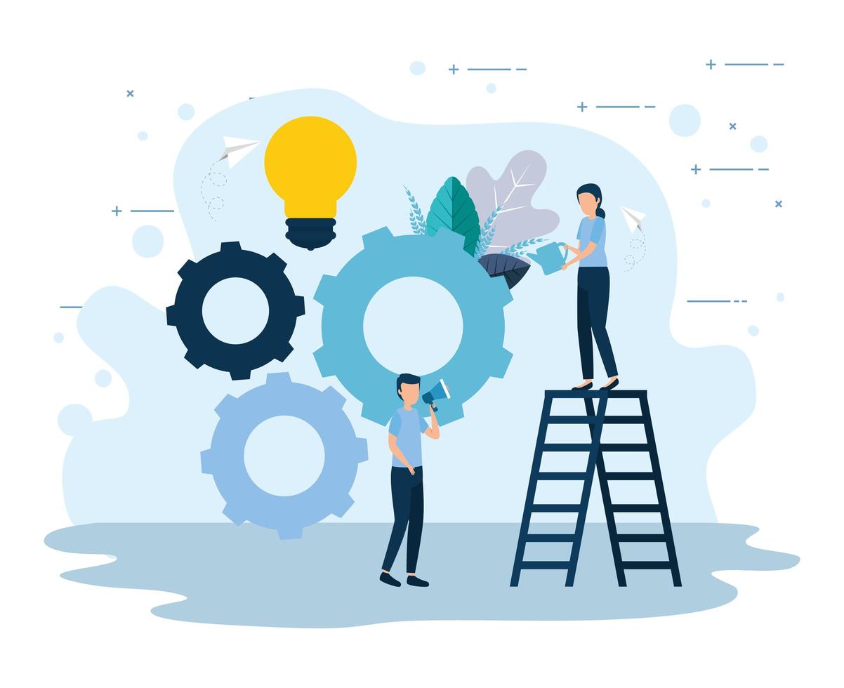 Teamwork and businesspeople vector design