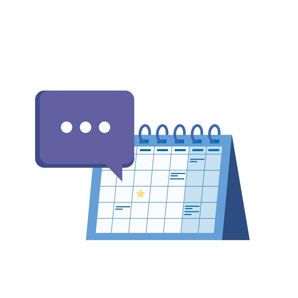 calendar reminder date with speech bubbles vector