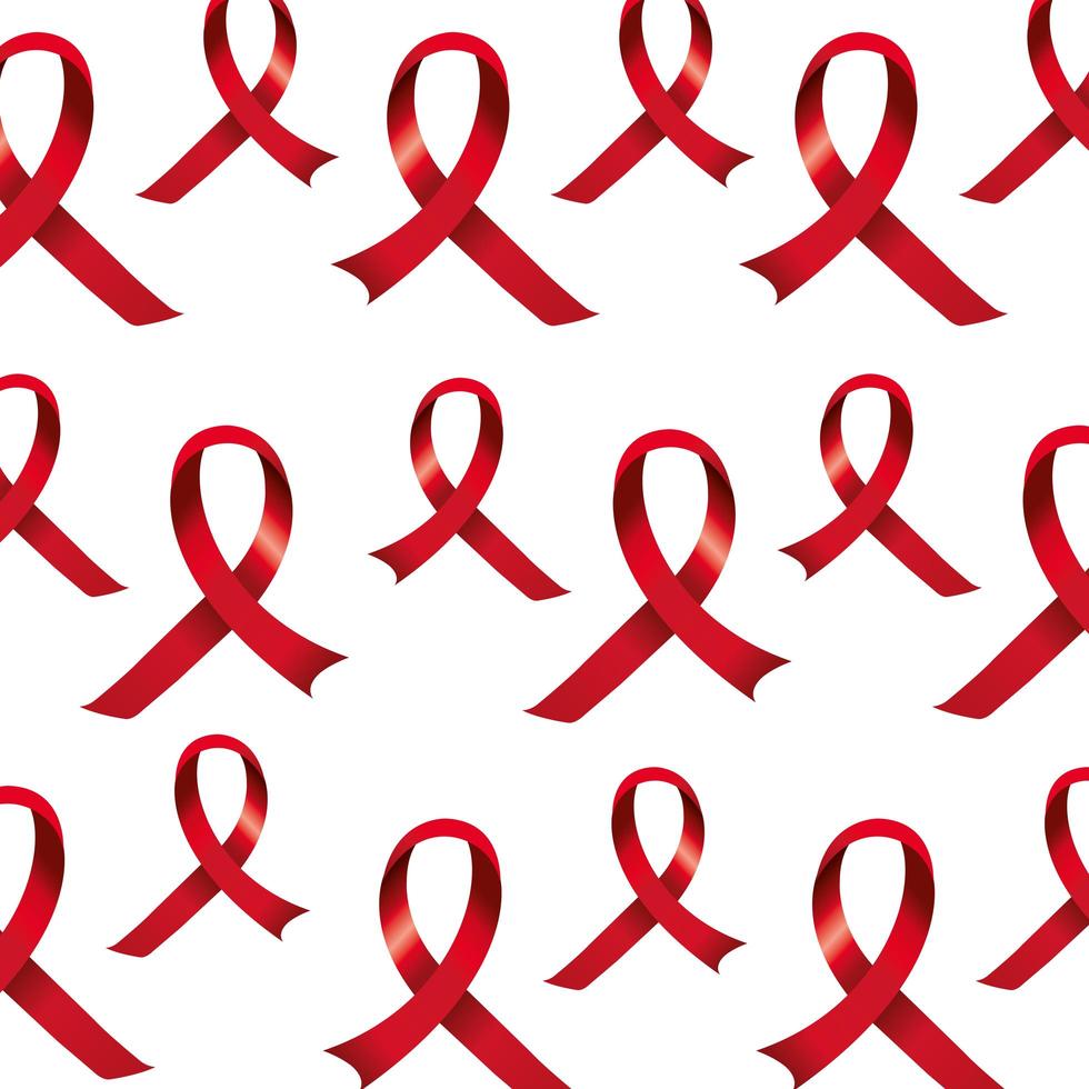 pattern of aids day awareness ribbons vector