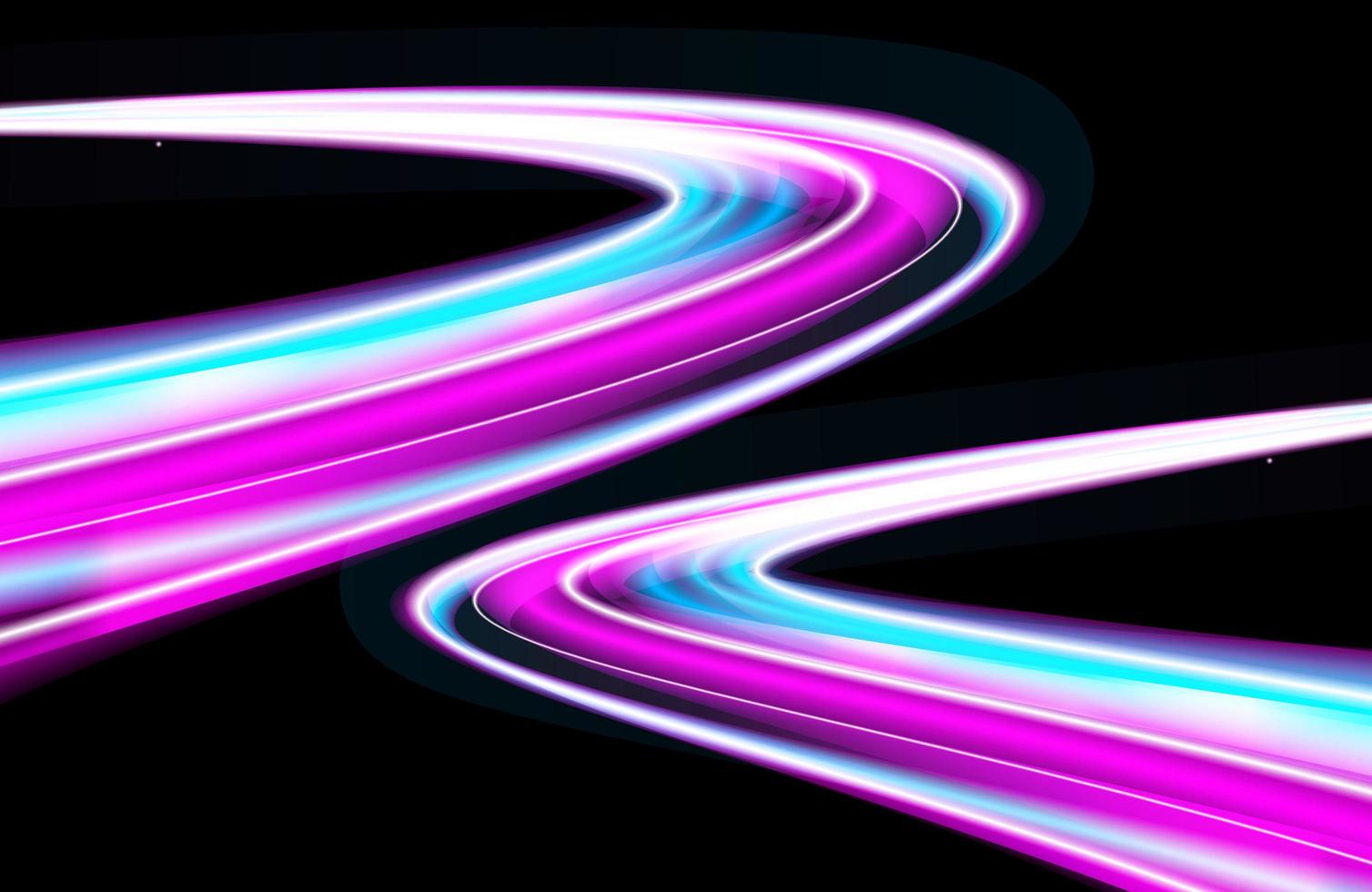 Futuristic neon simulation of night traffic long exposure vector