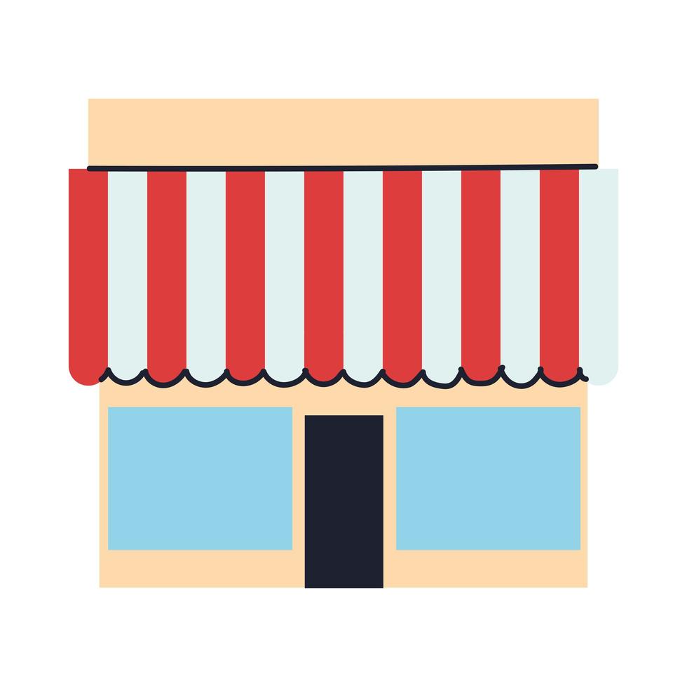 storefront with canopy and windows vector