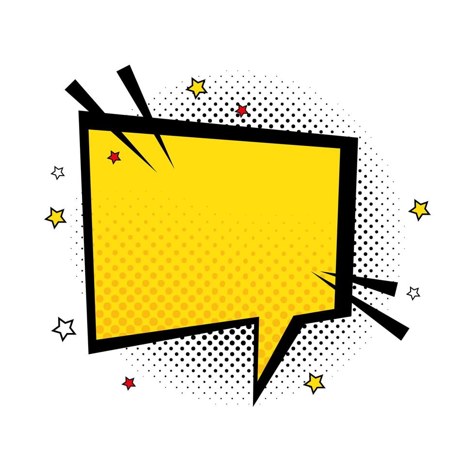 speech bubble yellow color pop art style vector