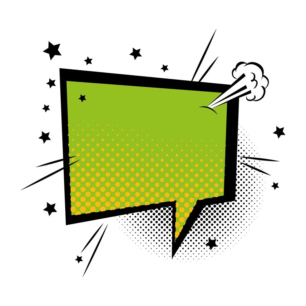 speech bubble green color pop art style vector