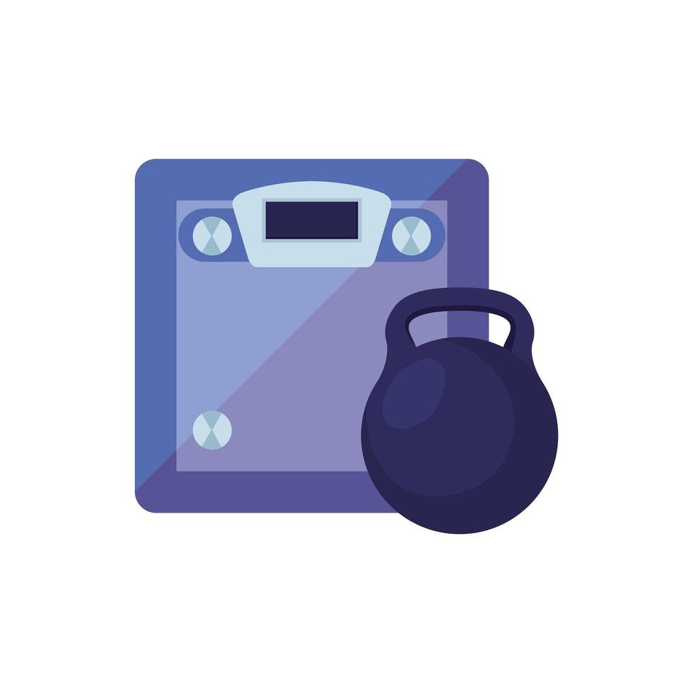 scale measure weight with dumbbell isolated icon vector