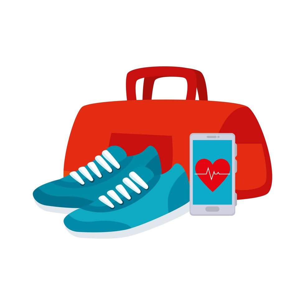 shoes of sport with set icons vector