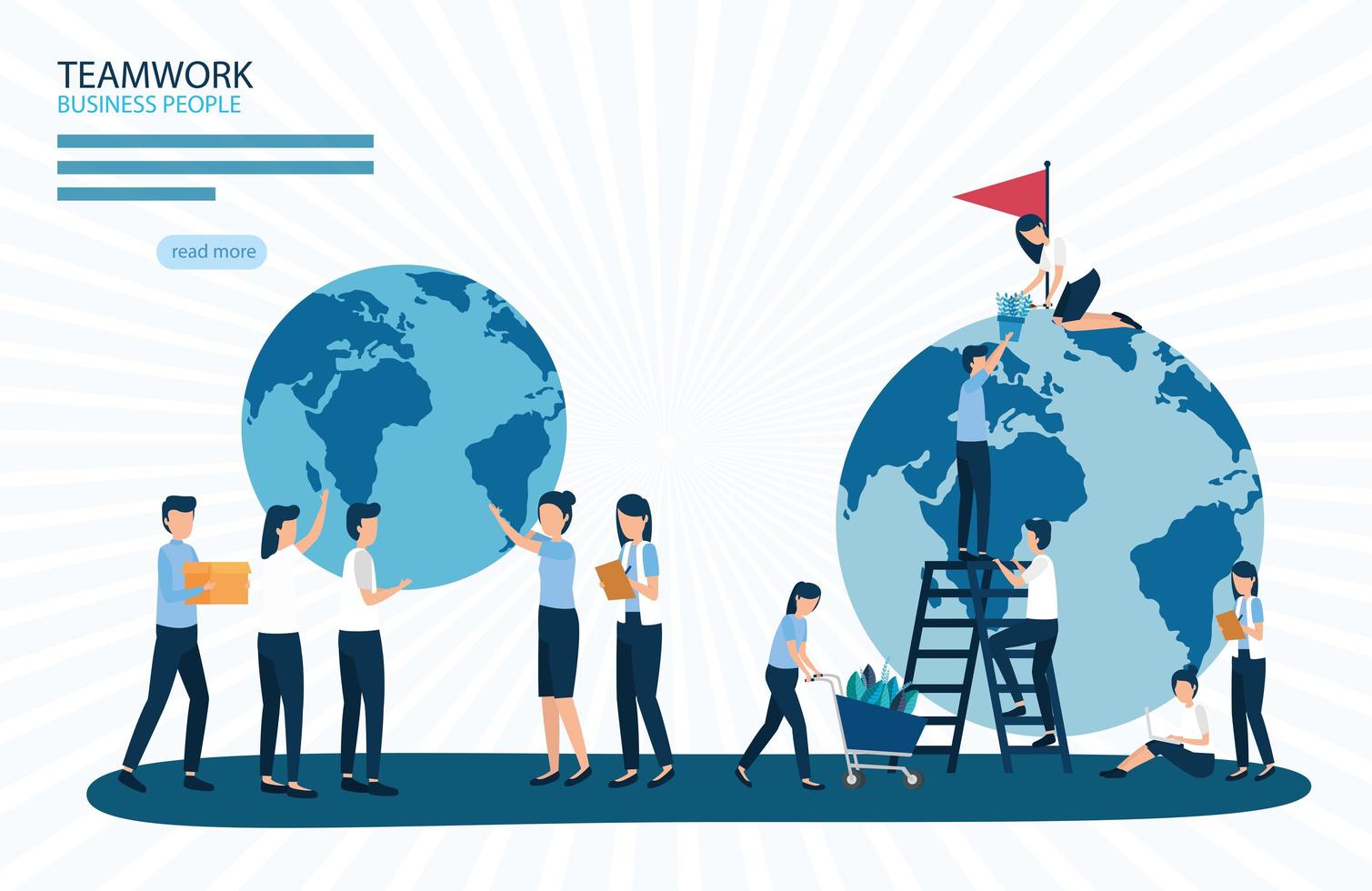 Teamwork and businesspeople vector design