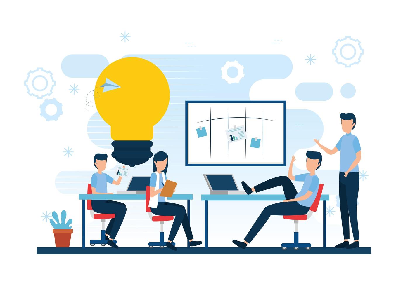 Teamwork and businesspeople vector design