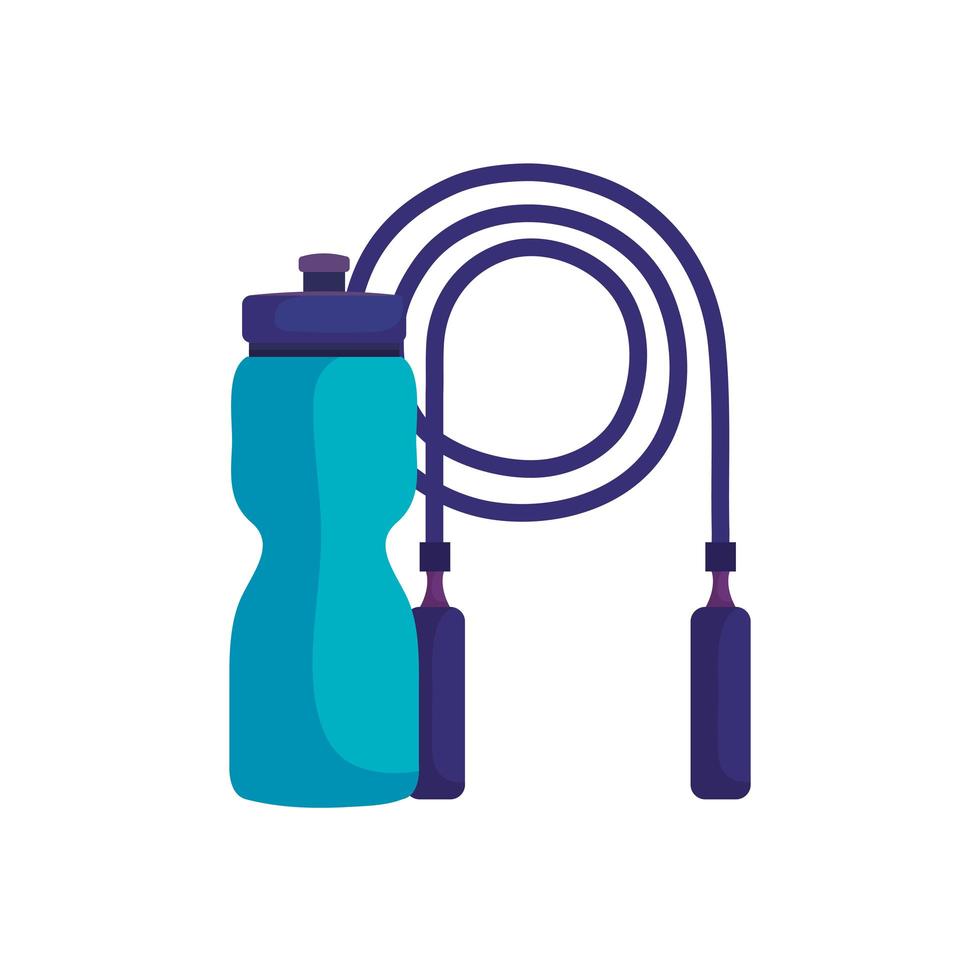 rope jump with bottle water isolated icon vector