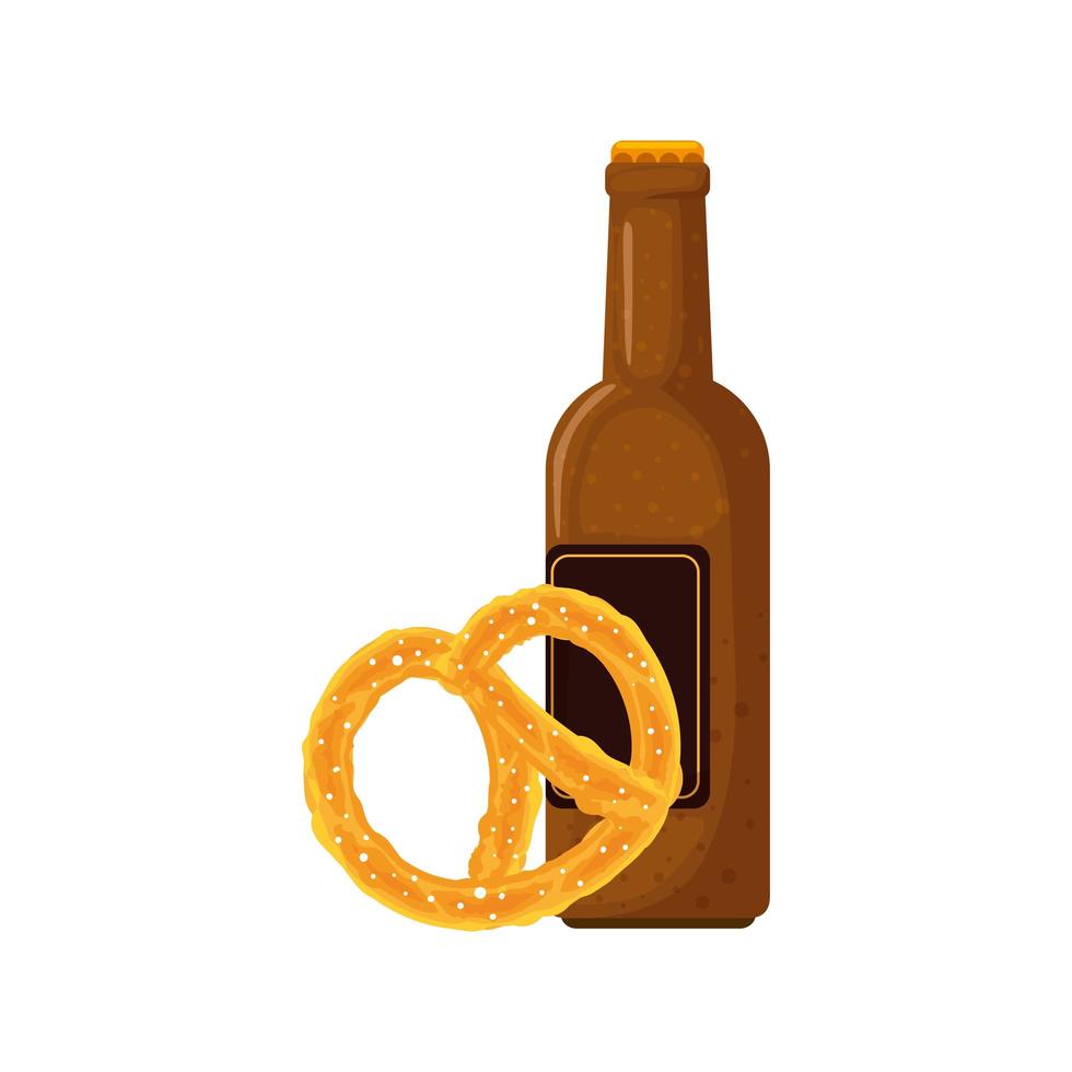 Oktoberfest cerveza y diseño vectorial de pretzel vector