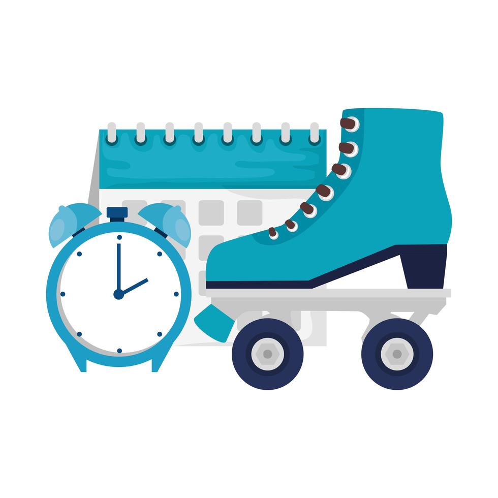 Sport roller clock and calendar vector design