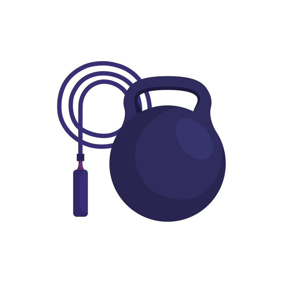 rope jump with dumbbell isolated icon vector