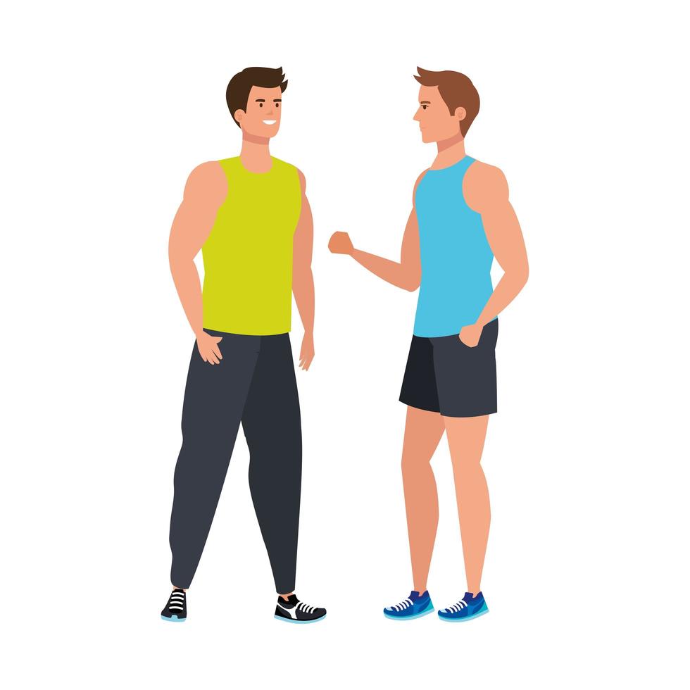 young men athlete avatar character vector