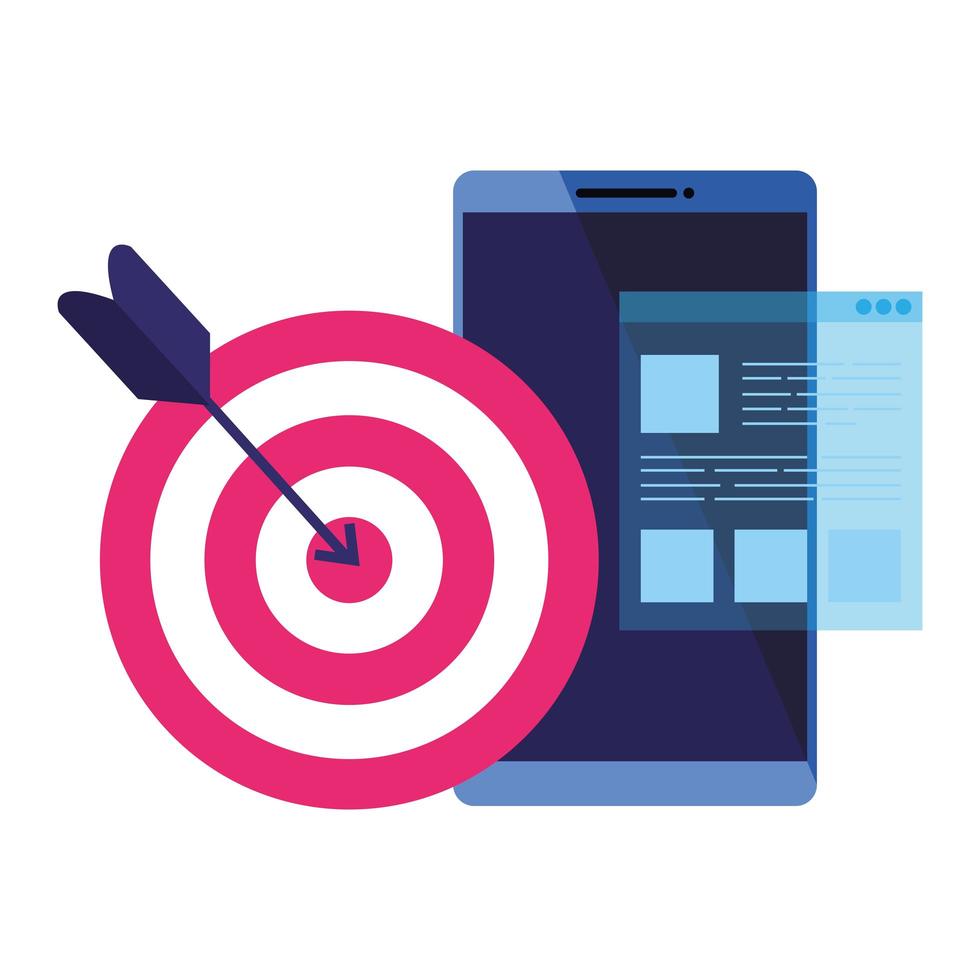 Isolated target and smartphone vector design