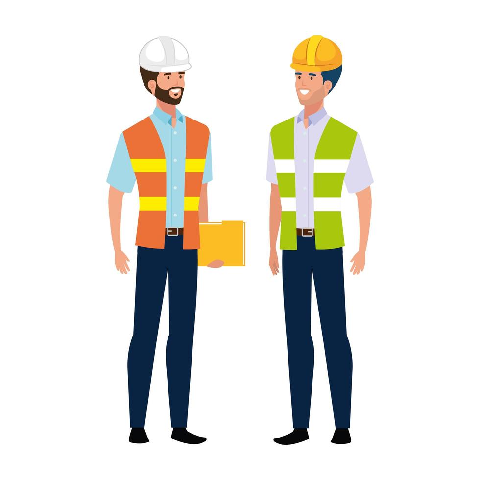 Builder and architect man vector design