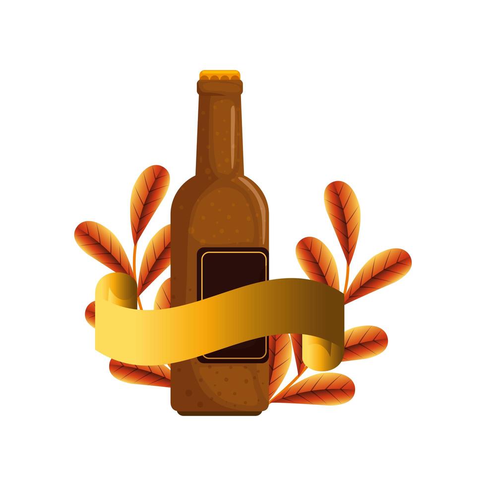 Isolated beer bottle vector design