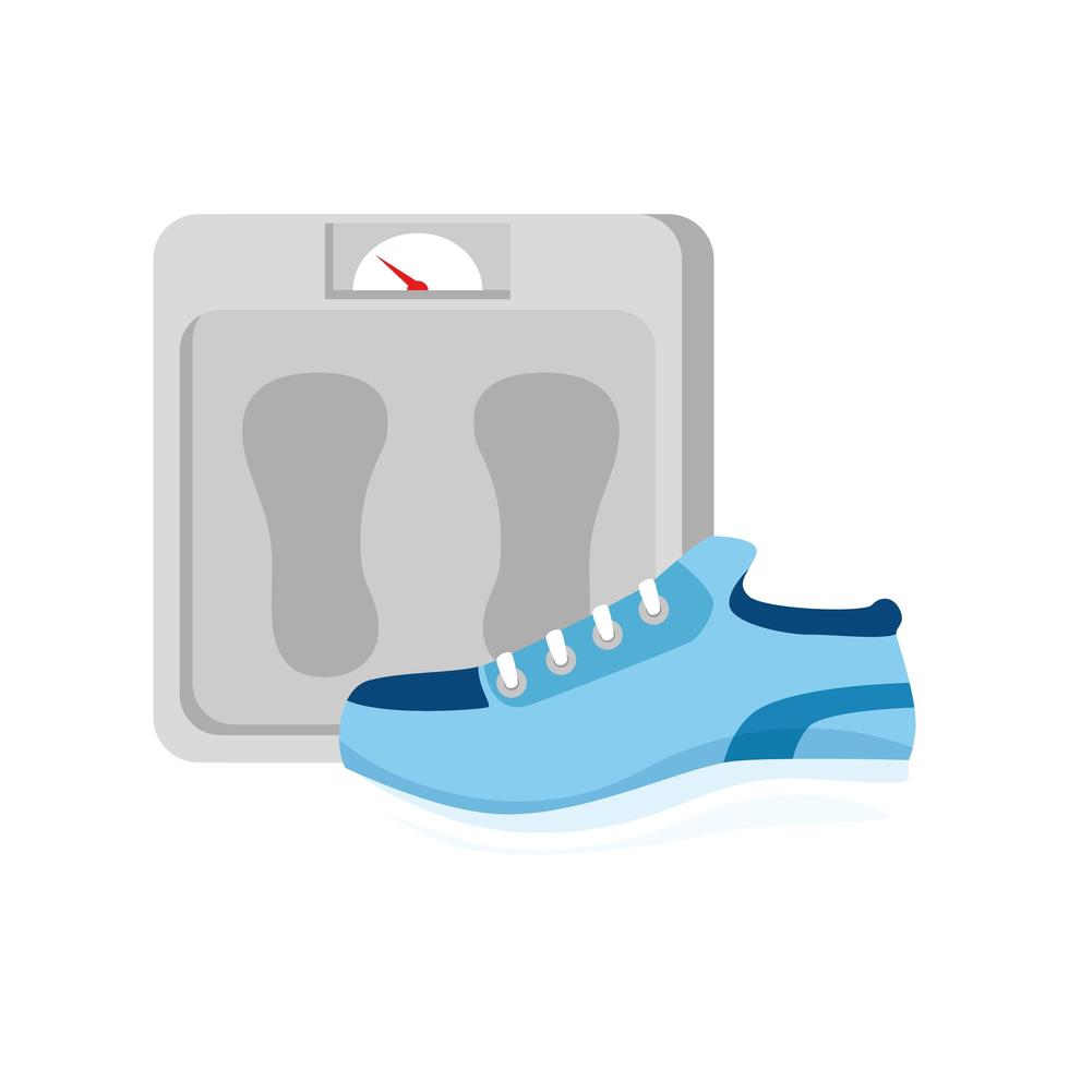 Isolated sport shoe and weight vector design