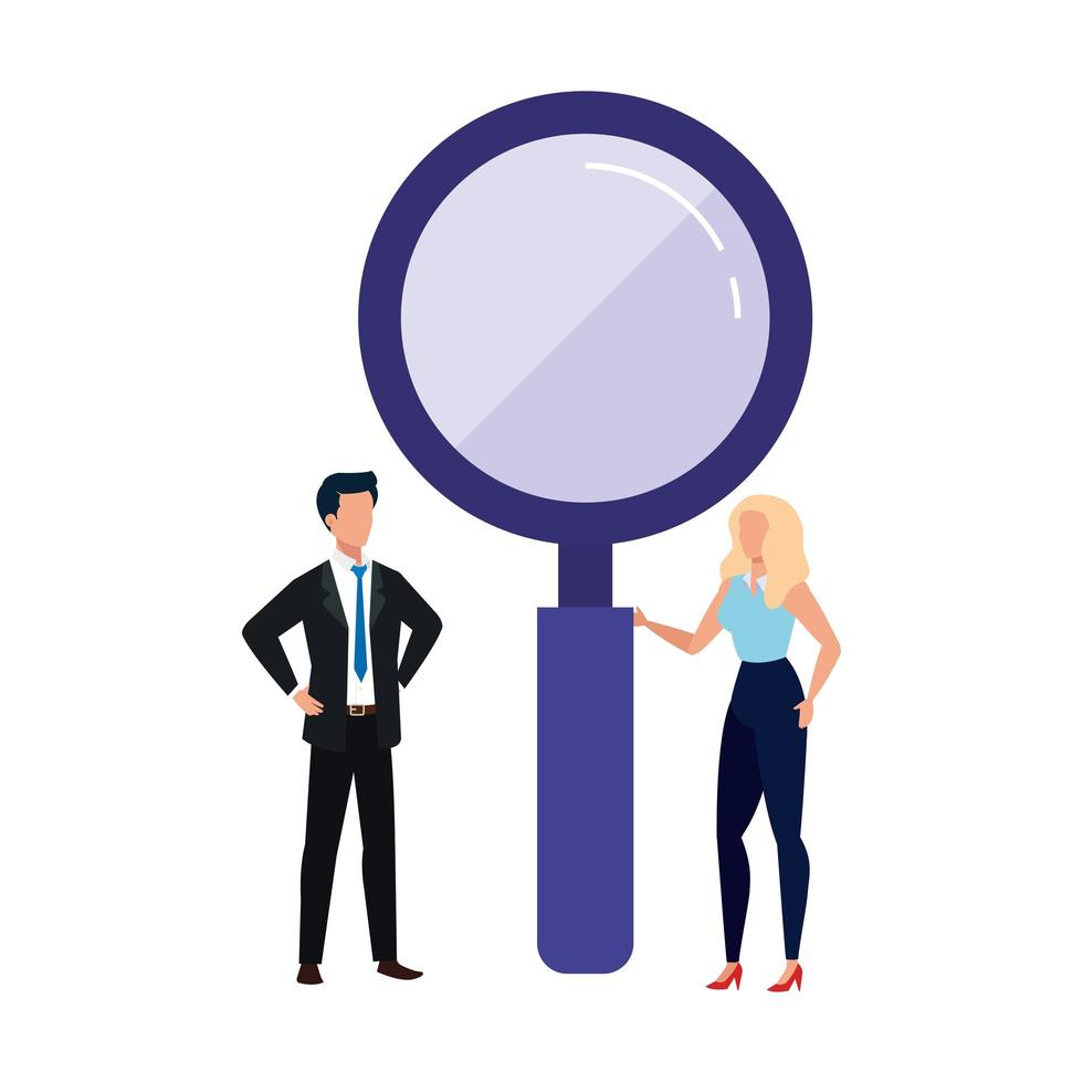 Lupe woman and man vector design