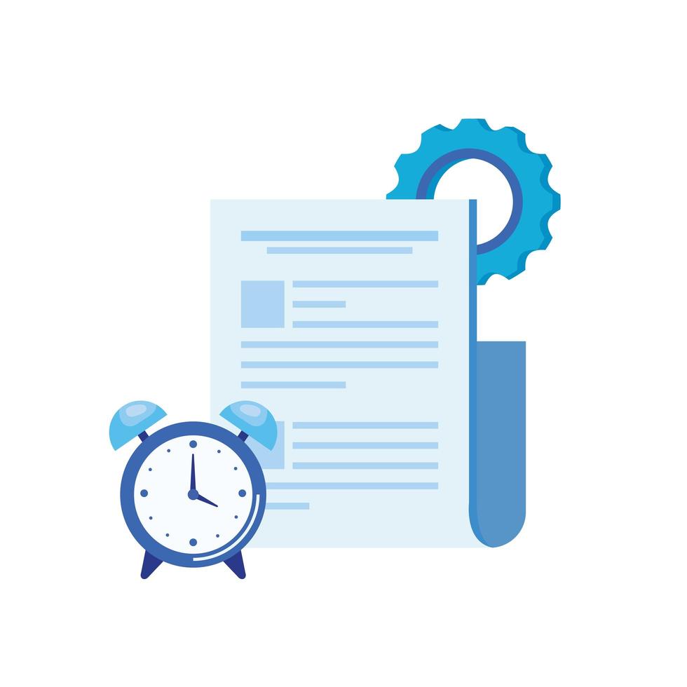 alarm clock with document file vector