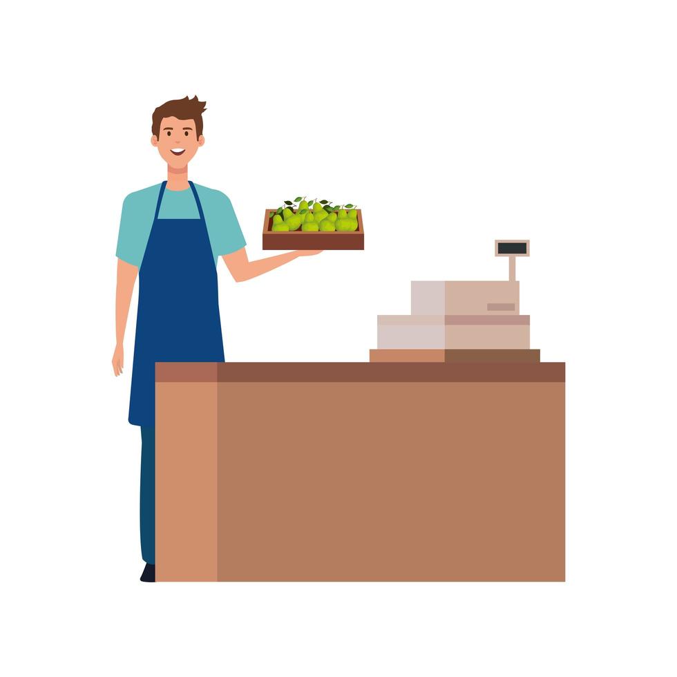 Isolated seller man vector design