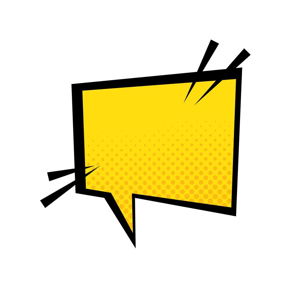 bocadillo de diálogo color amarillo estilo pop art vector