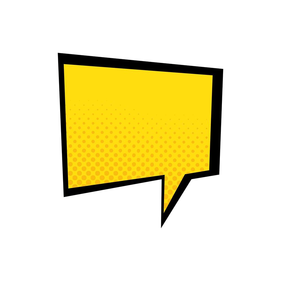 speech bubble yellow color pop art style vector