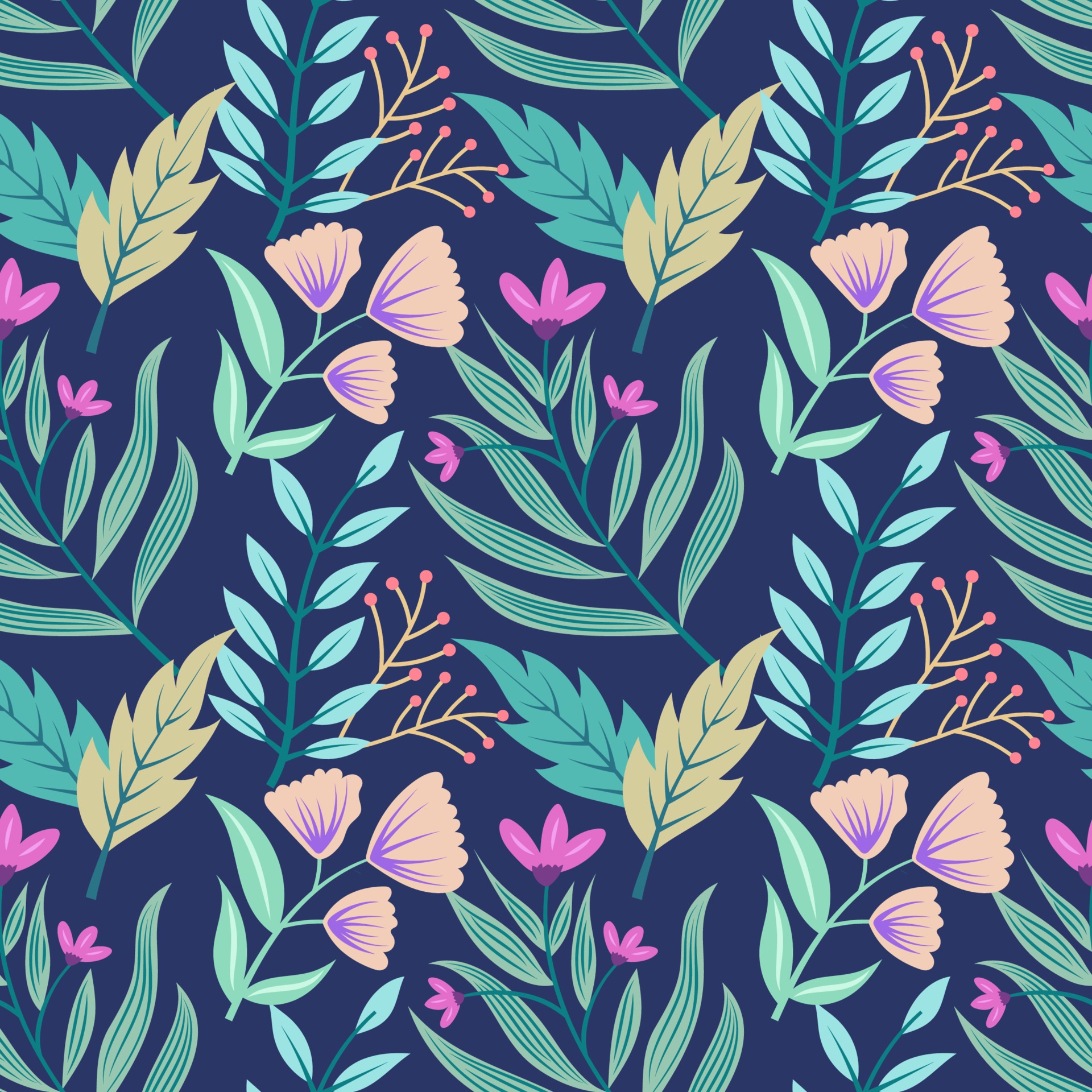 Floral seamless pattern. 1921857 Vector Art at Vecteezy