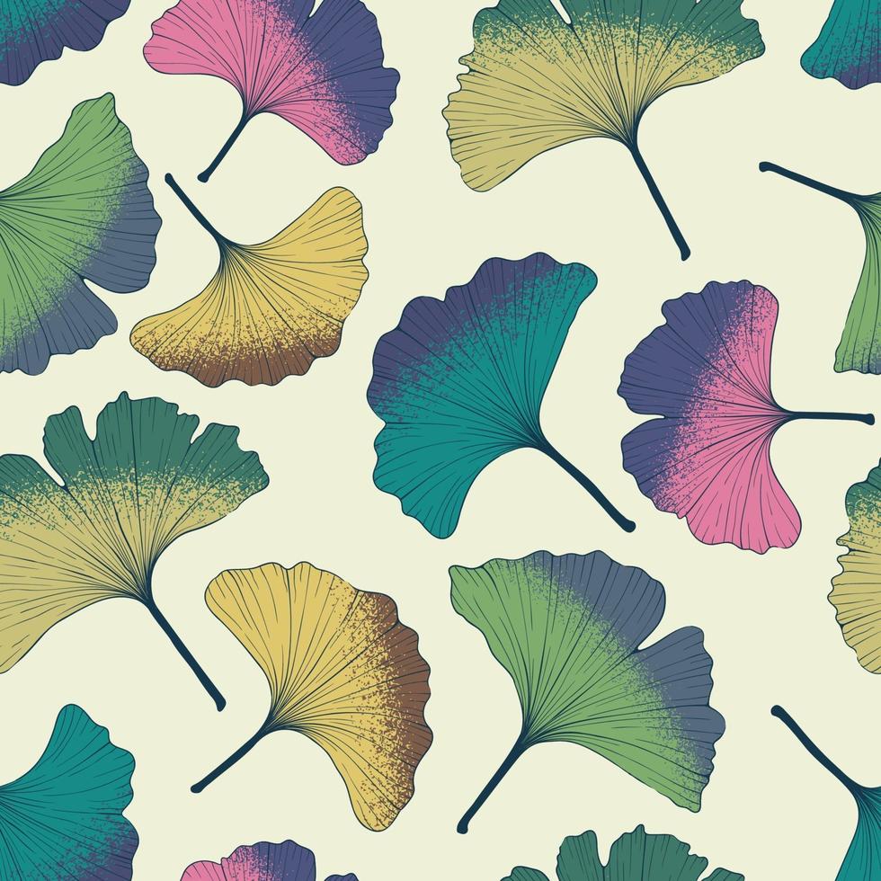 Ginkgo leaves pattern. vector