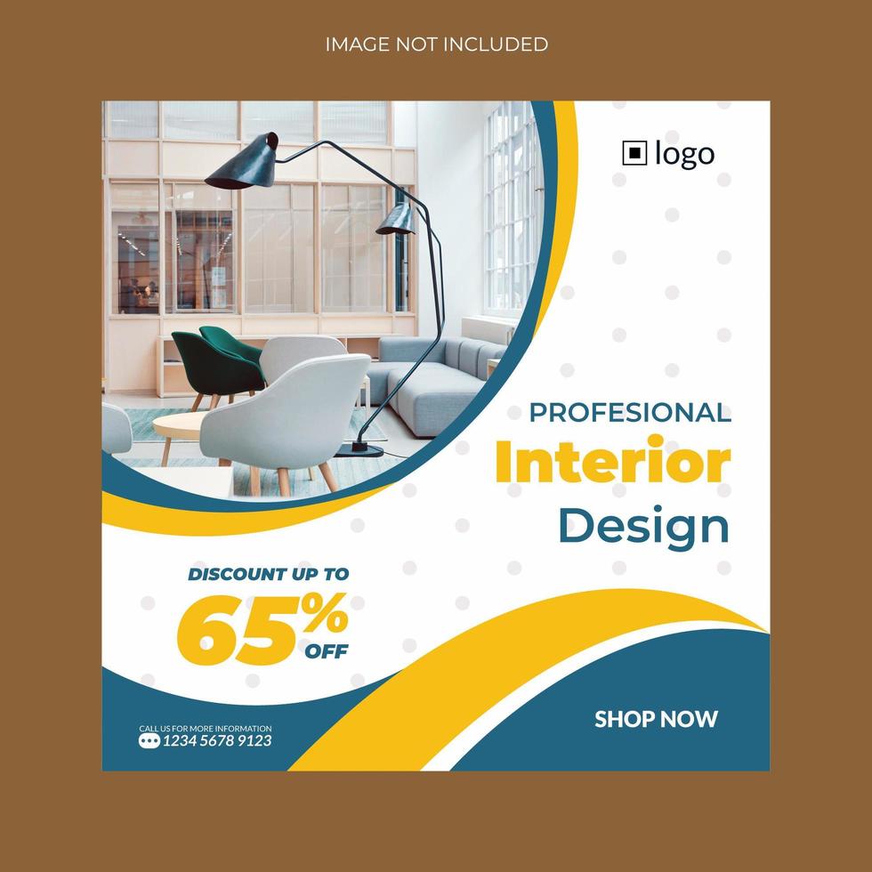 Square Banner Templates For Interior Design vector