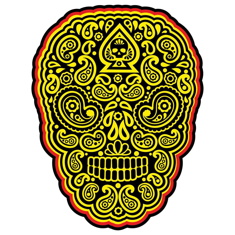 calavera con diseño paisley vector