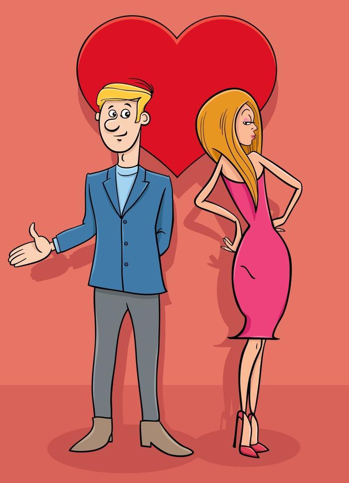 tarjeta de san valentín con personas pareja personajes enamorados vector