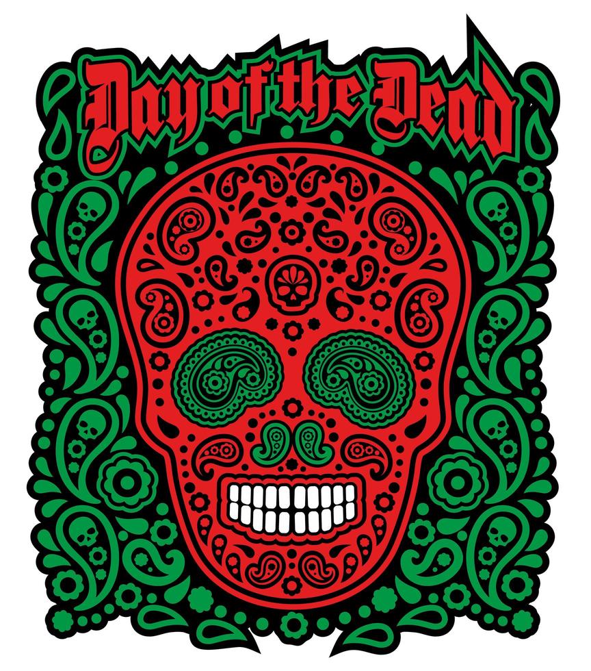 dia del cráneo muerto vector