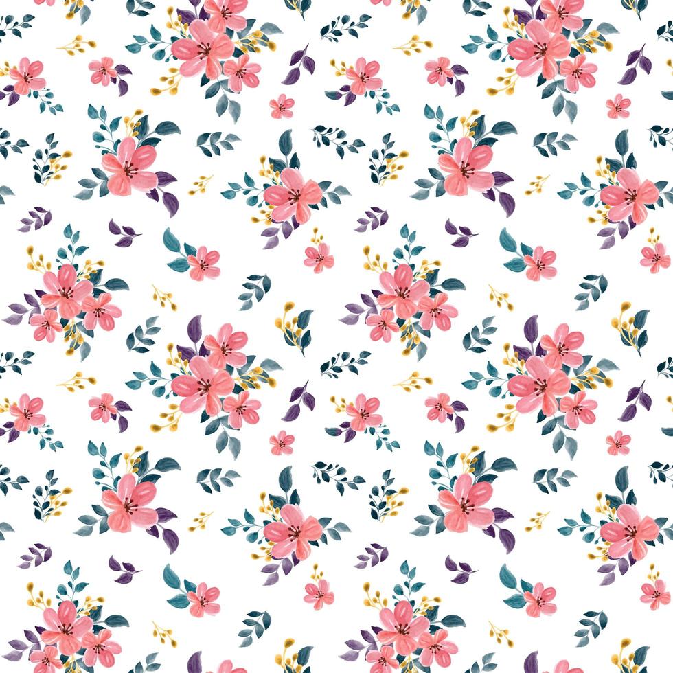 Seamless Pattern with watercolor floral theme vector