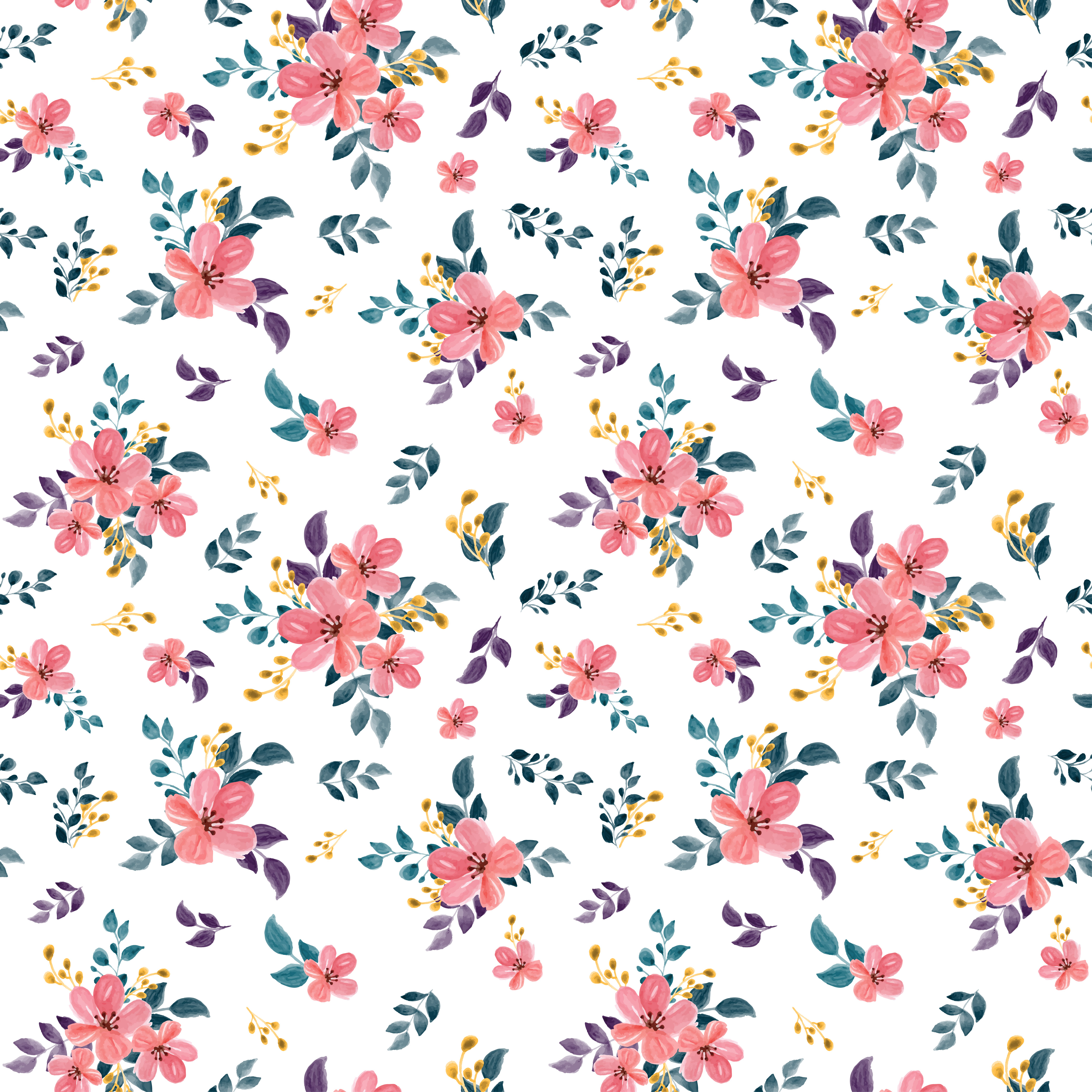Seamless Pattern With Watercolor Floral Theme 1922051 Vector Art At Vecteezy