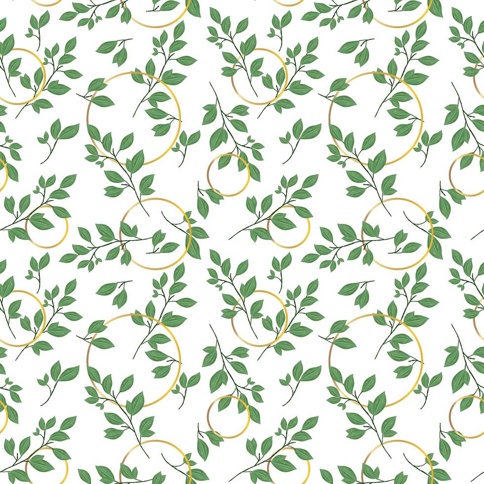 Seamless pattern with leaves concept in the white backdrop vector