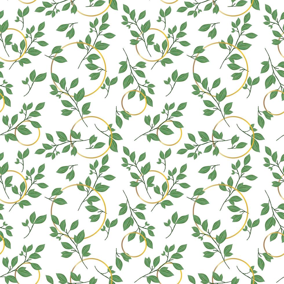 Seamless pattern with leaves concept in the white backdrop vector