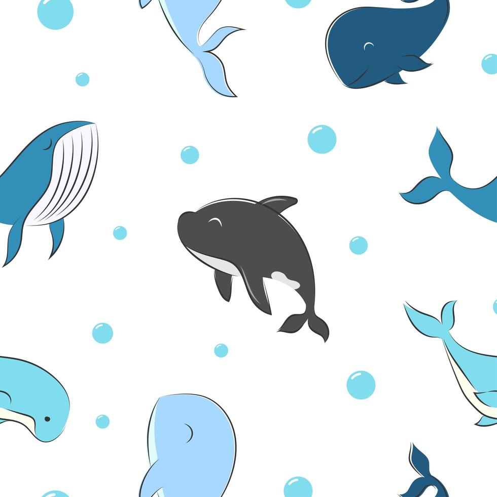 Seamless Pattern with underwater concept vector