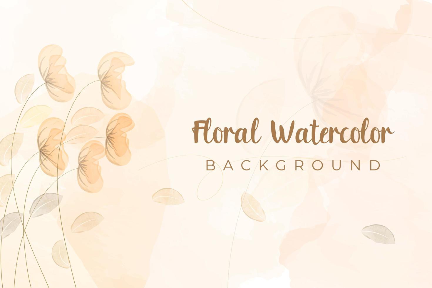 yellow Floral background with watercolor style vector