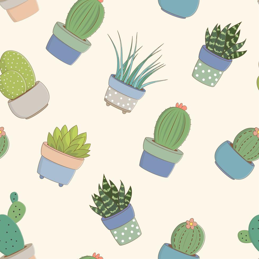 Kids baby seamless pattern with cactus concept vector