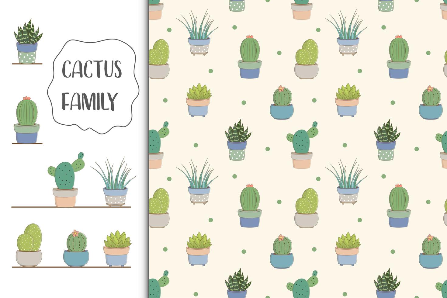 Kids baby seamless pattern with cactus concept vector